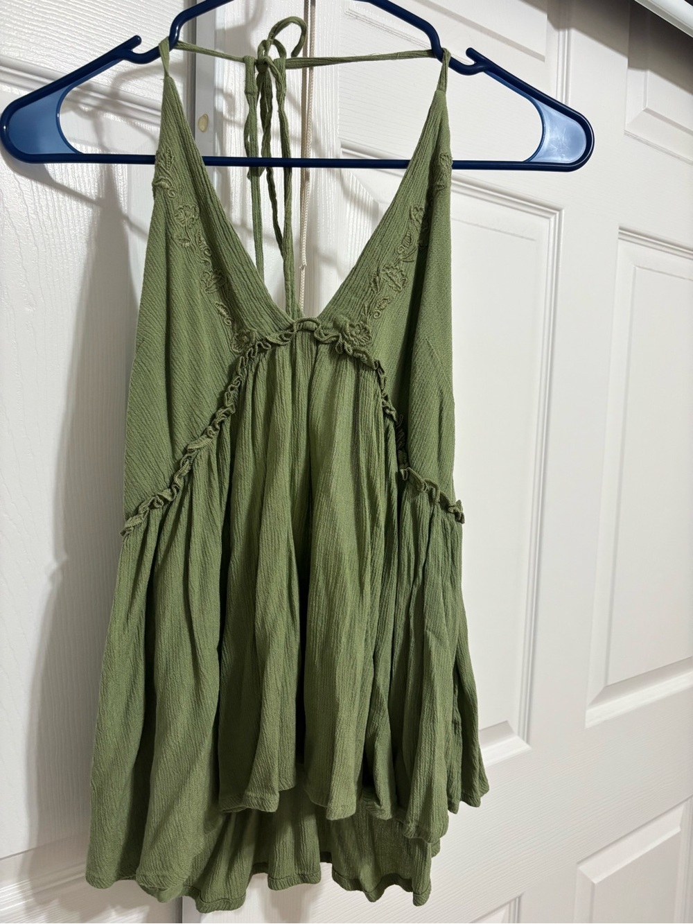 Forever 21 Olive Green Tie-Back Spaghetti Strap Tank